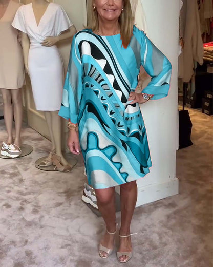 Lilianna – Kolorowa sukienka z nadrukiem