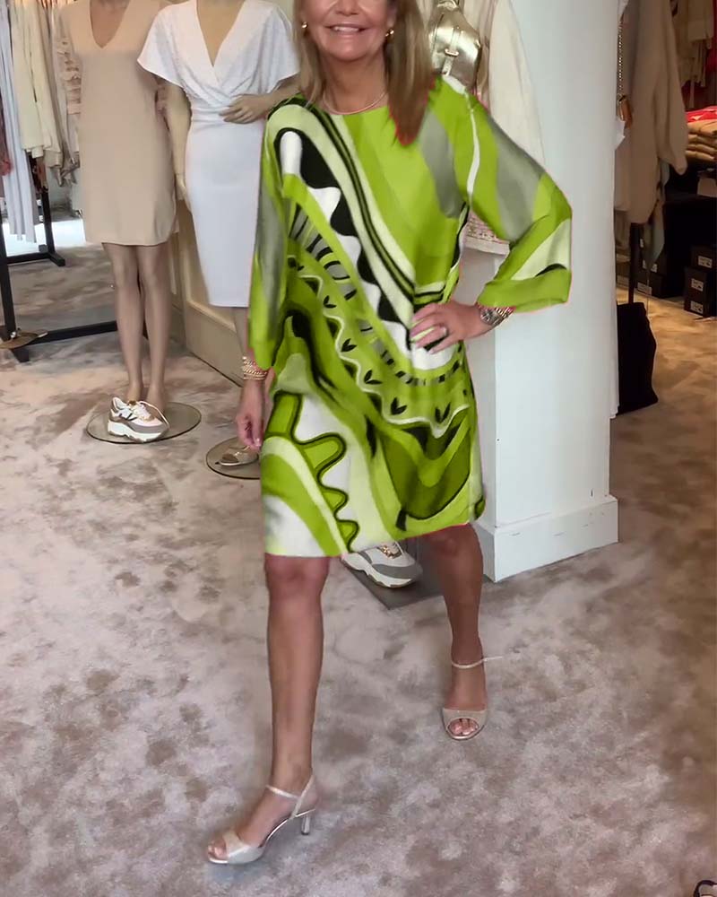 Lilianna – Kolorowa sukienka z nadrukiem