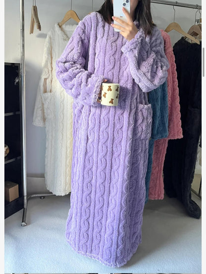 Cozy - Zimowy komplet domowy z koralowego aksamitu