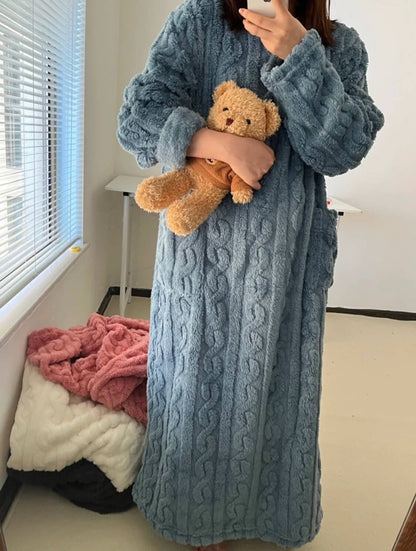 Cozy - Zimowy komplet domowy z koralowego aksamitu