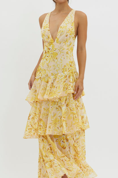 Filipa – Zwiewna sukienka midi z falbanami