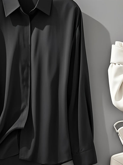 IRYNA | Stylowa Koszula Z Długim Rękawem Zapinana Na Guziki